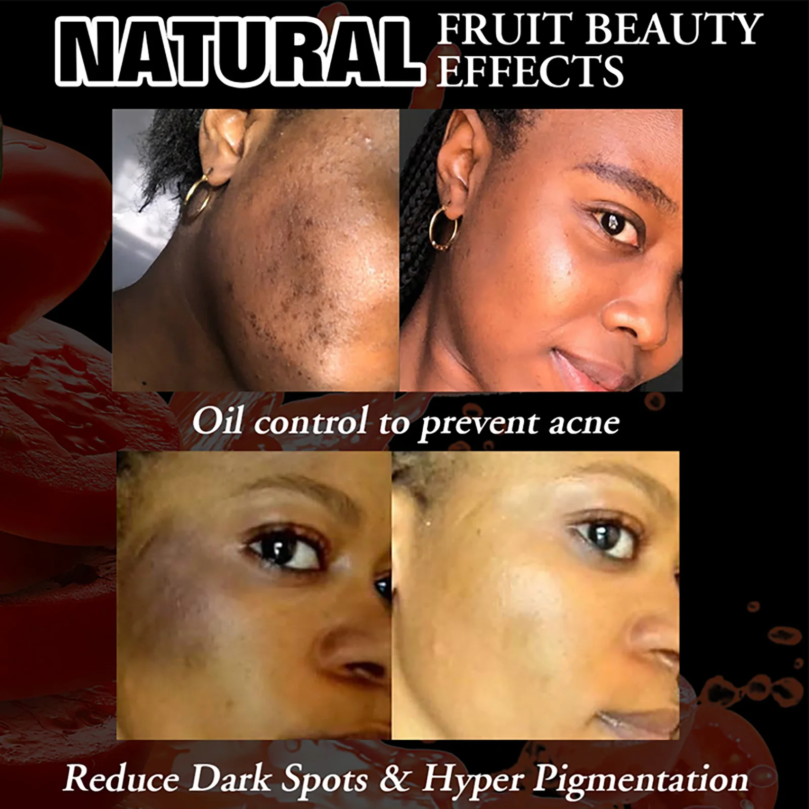 LKIAE Brand Tomato Fruit Scented Handmade Natural Bar Soap For Face And Body Whitening Oil Control Brightens Skin Shrink Pore 3