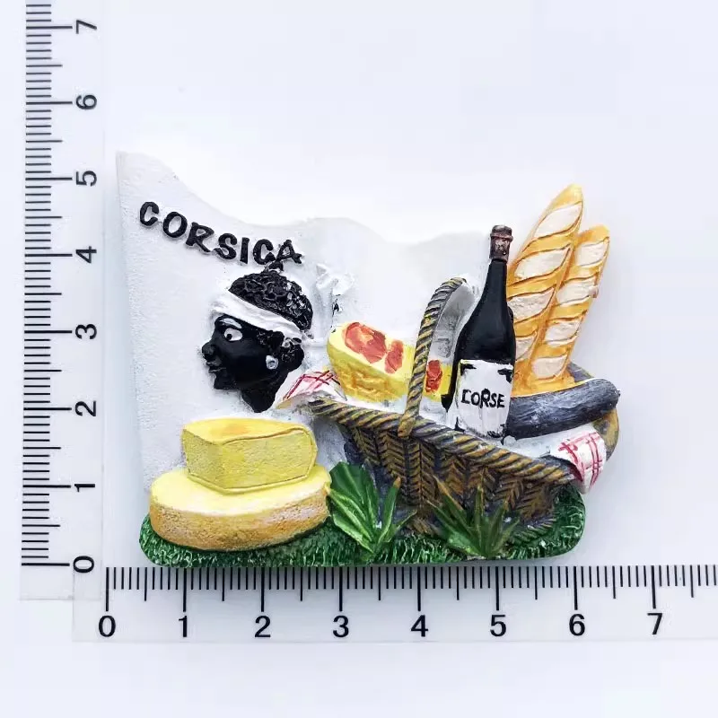 Magnete 3D Corsica Francia: Souvenir In Resina Fatto A Mano Per Frigorifero. Idea Regalo Viaggio, Decorazione Casa Cucina. 9x4 Cm.
