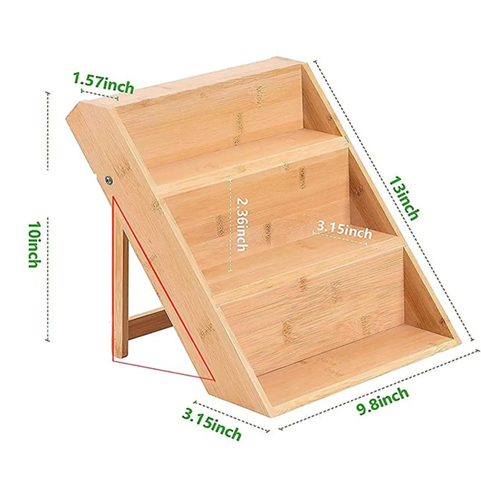 Wood Seasoning Rack Display Shelf Counter Seasoning Organizer for Beverage Kitchen Jars