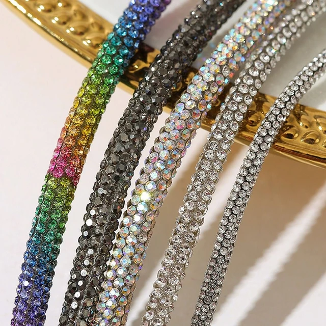 Glass Crystal Cord Rhinestone Rope Applique Colorful Tube Trim Strass  Bridal Dress Clothes Hairpin Shoes Bags DIY - AliExpress