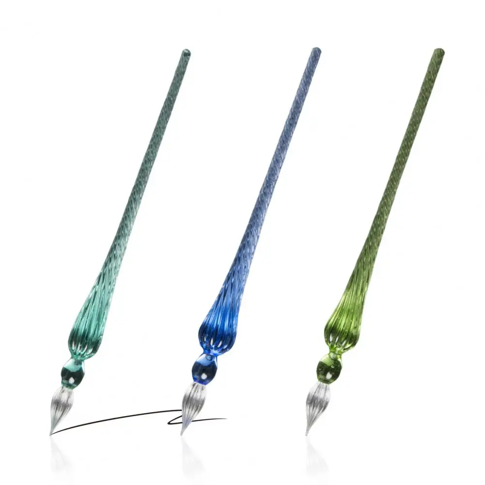 Glass Pen Calligraphy Comics Painting Beautiful Color Effects Dip Pen Smooth Lines Easy to Use Threaded Design Ink Dipping