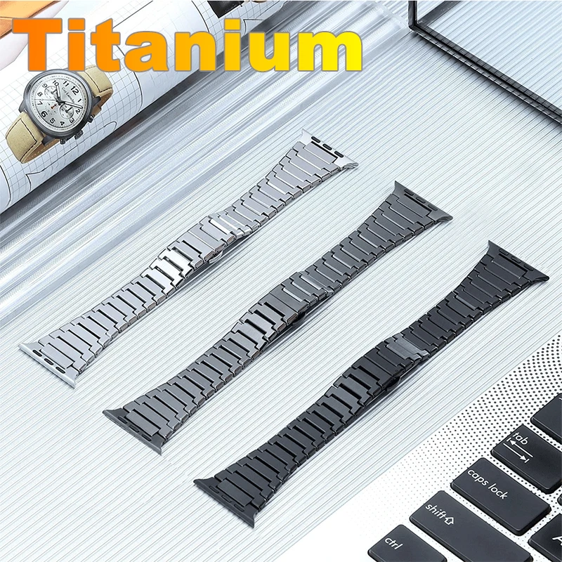

Titanium Band for Apple Watch Band Ultra 49mm 44mm 45mm 41mm 42mm 38/40mm Titanium Strap Iwatch Series 8 7 6 SE 5 4 3 2 Bracelet