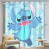 Stitch Cartoon Curtain 3D Print Bedroom Living Room Window Blackout Partition Style Home Decoration 3
