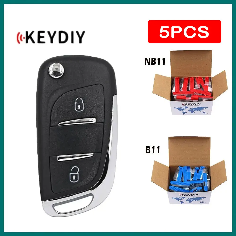 5ชิ้นคีย์ดีไอวาย NB11 B11รีโมตอเนกประสงค์2ปุ่มสำหรับ KD900/KD-X2 /kd กุญแจมินิโปรแกรมเมอร์ NB11-2 kunci REMOTE mobil สไตล์ ds