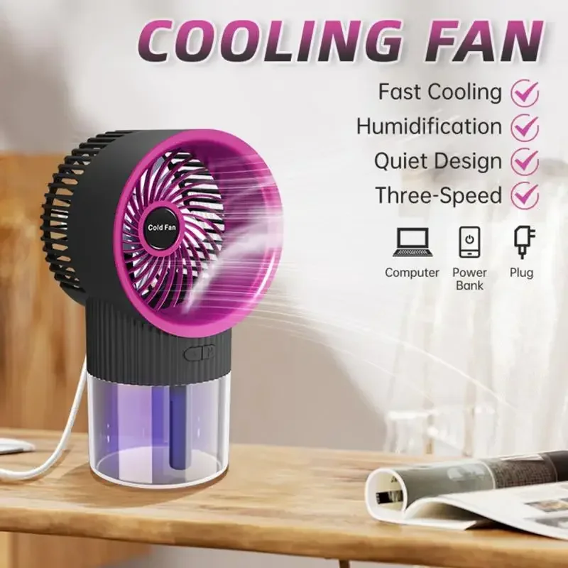 

Spray Portable USB Fans Cooling Fan Air Conditioner Fan Nano Air Cooler Spray Humidifier Handheld Fans Home Office Cooling Tool