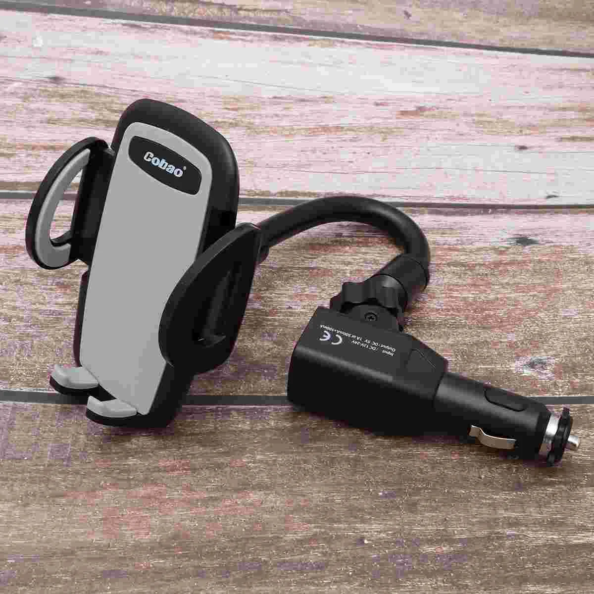 

Lighter Phone Bracket Car Mount Holder Cell Stand Dual USB Port Telephone