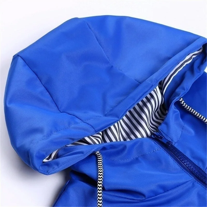 Women's Fashion Hooded Outdoors Zipper Windproof Trench Coats Casual Waterproof Drawstring Rain Jackets Mountaineeri_voghion.com