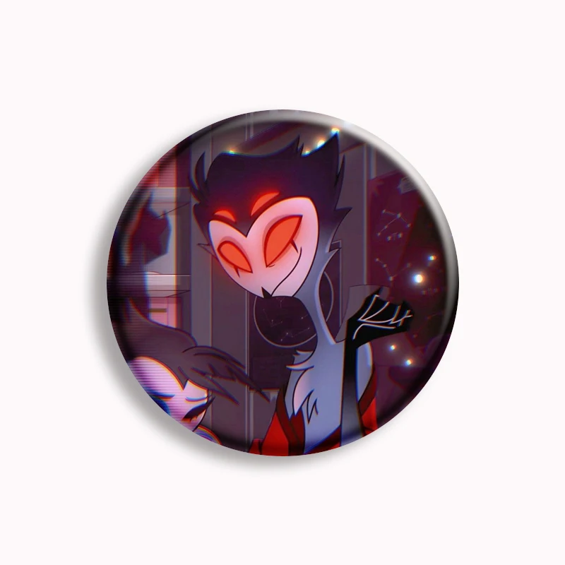 【Llife】BOTTON BROOCH 58mm Helluva Boss Robo Fizz Loona Button Pin Creative Cute