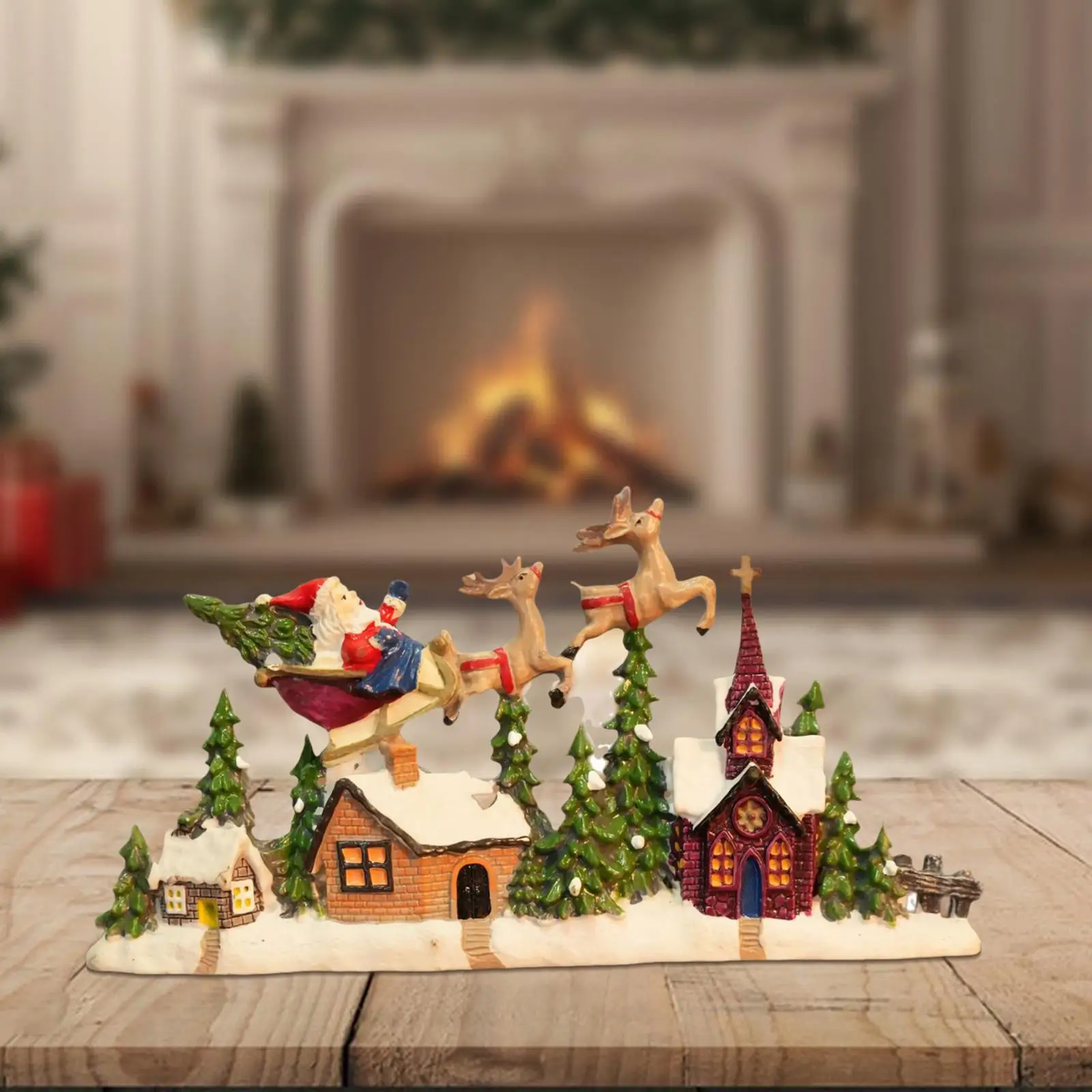 Christmas Village House Figurine Collection Xmas Decor Christmas Tabletop Decoration for Desk Bedroom Holiday Cabinet Party Christmas Village House Figurine Collection Xmas Decor Christmas Tabletop Decoration for Desk Bedroom Holiday Cabinet Party