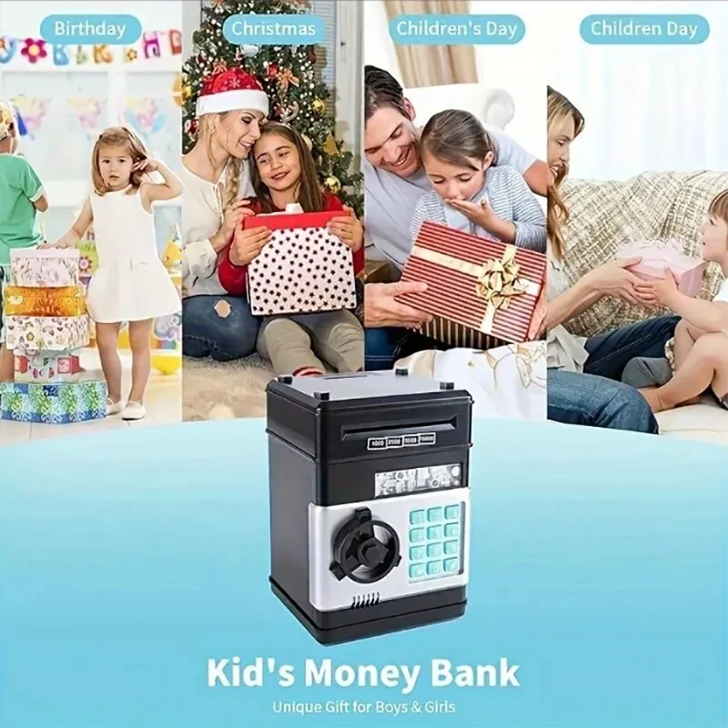 Electroic Piggy Bank Mini Password Safe Box Coins Cash Saving Children Money Boxes ATM Machine Boy Girl Birthday Christmas Gift 6