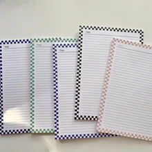 

Ins Color Chessboard Border Memo Pad B5 Grid Student Learning Notes Creative Cute Diary School Stationery Loose-leaf 30 Sheets