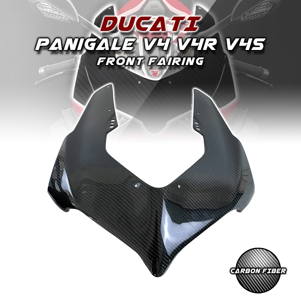 

Для Ducati Panigale V4/ V4S/ V4R 2018-2022 2019 2020 2021 100% капот из углеродного волокна Передние Faring аксессуары для мотоциклов