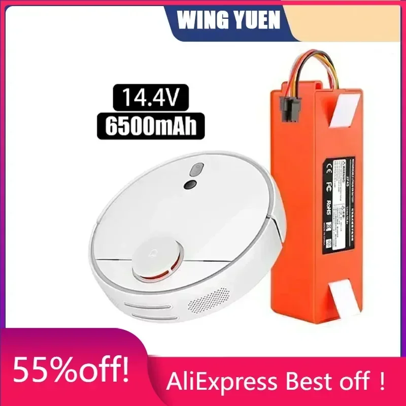 

BRR-2P4S-5200S 14.4V 12800mAh Robotic Vacuum Cleaner Replacement Battery For Xiaomi Roborock S55 S60 S65 S50 S51 S5 MAX S6 Parts