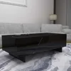 Marble rectangular living room coffee table, black modern side table, modern high gloss elegant waiting area central table 4