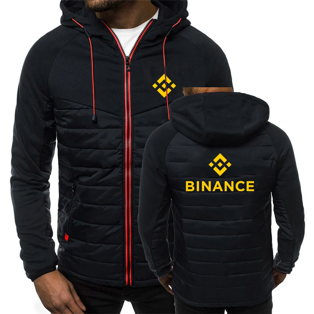 

Binance Crypto 2023 Men's New Print Spring Autumn Mens Hoodies Classic Fashion Long Sleeve Padded Zipper Cotton Jacket Warm Tops
