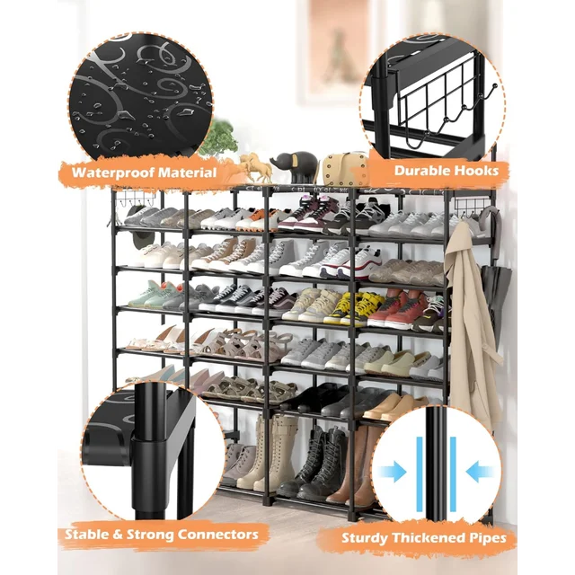 TIMEBAL 9 Tier Shoe Rack Organizer, 32-40 Pairs Shoe Storage Shelf