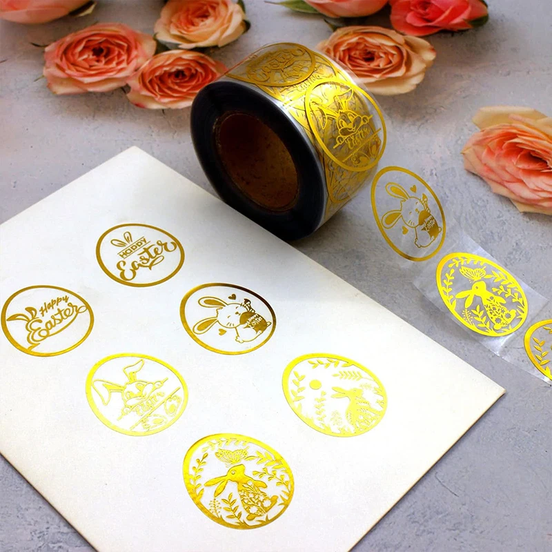 500Pcs Easter Round Stickers Bunny Easter Eggs Home Decoration DIY Sealing Sticker Party Supplies Kids Gift Label Decals 2026