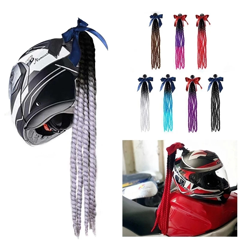 

Motorcycle Helmet Braids Wig Braid Motorbike Helmet Decoration Dirty Punk Ponytail Racing Gift for Yamaha Xmax 250 Yfz450 Yz125