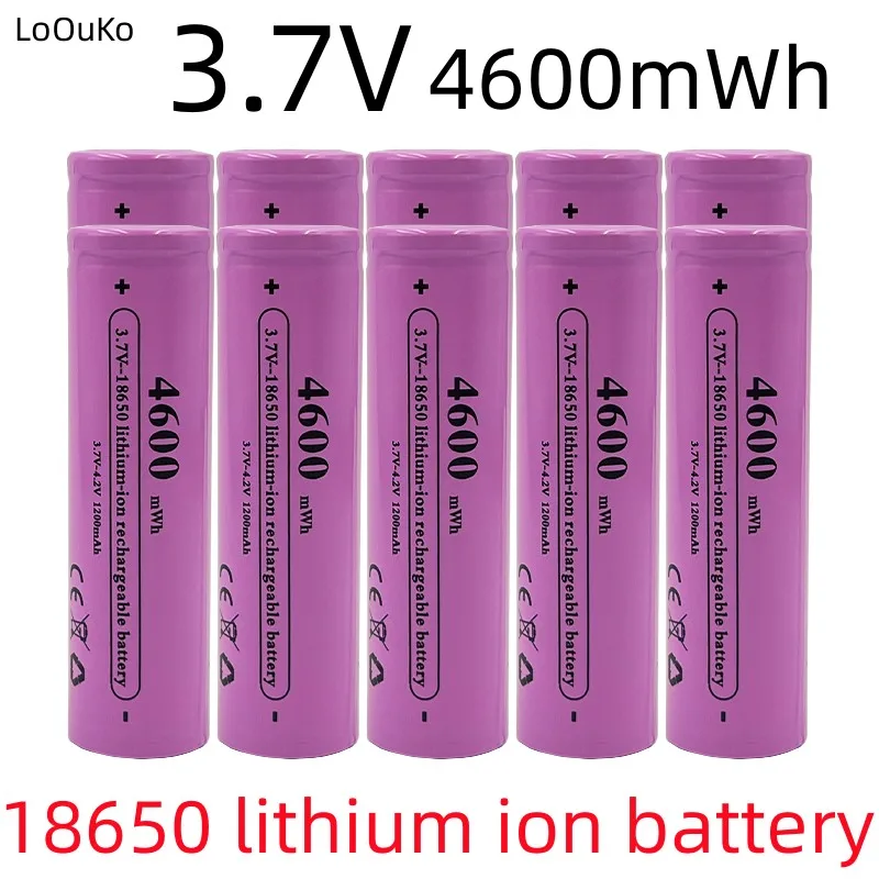 Batterie rechargeable 18650 1200mah 3.7V avec connecteur mâle