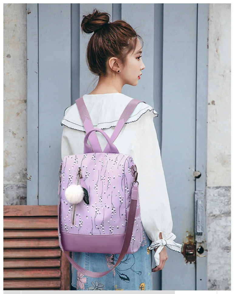 Fashion Flower Print Women Backpack Female Anti-theft Backpacks Casual Ladies School Bag High Quality Large Capacity Backpack