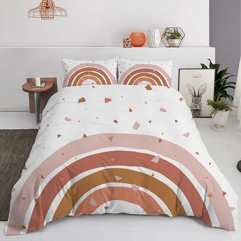 

BeddingOutlet 3D Kawaii Trendy Pastel Colors Rainbow Duvet Cover Baby Kids Girls Bedding Set Bed Decor Bedspread Dropshipping