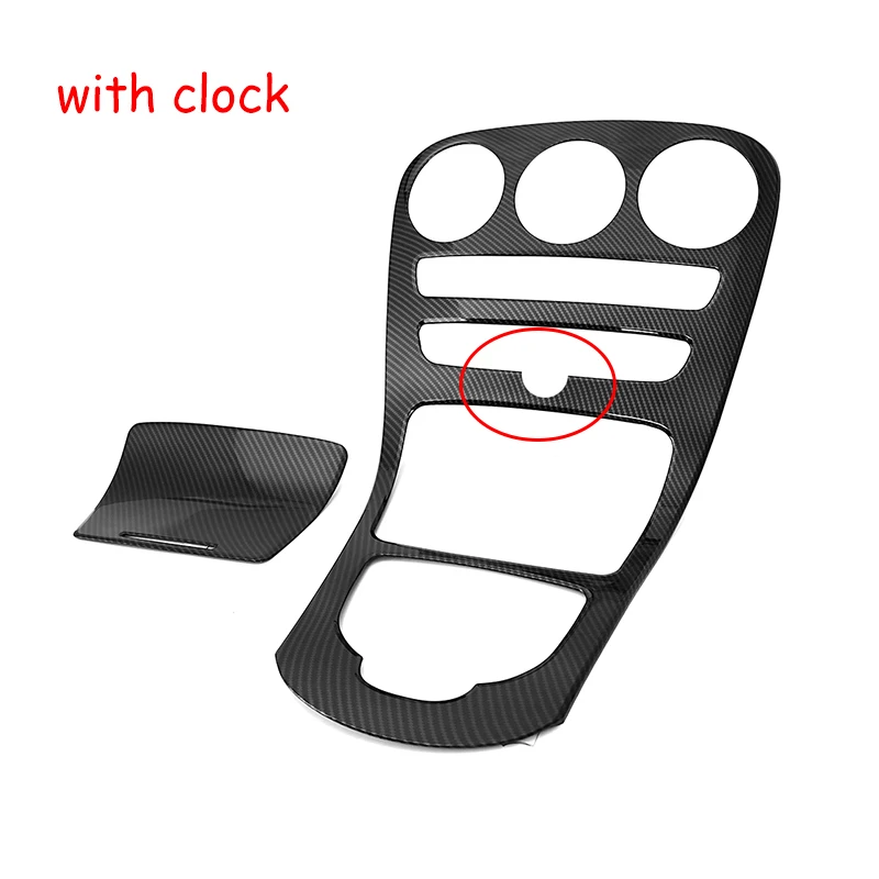 Acouto Panel De Control De Tablero De Consola Central, 2 Piezas, Cubierta De Fibra De Carbono, Ajuste Para Clase C W205/GLC-Class W253 15-18