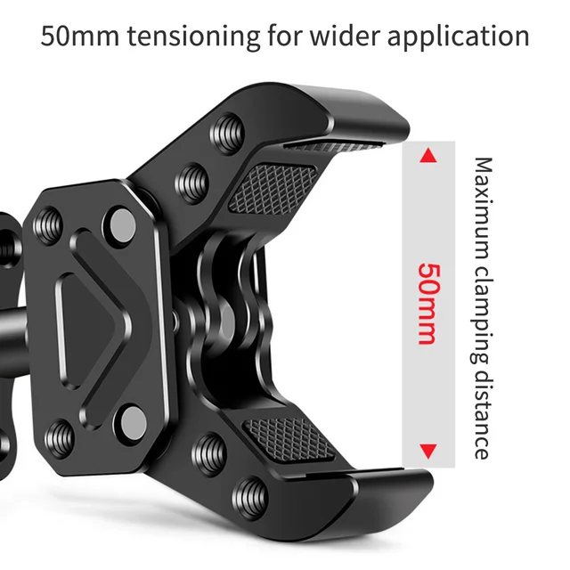 Super Clamp (pince Robuste) Bohaner Pour Trépied Photo/vidéo - 1/4" Et 3/8" - Charge 15 Kg - Pour Tubes Et Surfaces Plates