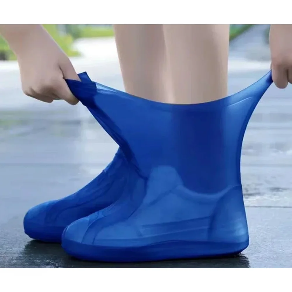 Silicone WaterProof Shoe Covers Lip-resistant Rubber Rain Boot Rain Gear Overshoes Accessories for Outdoor Rainy Day 1 Pair