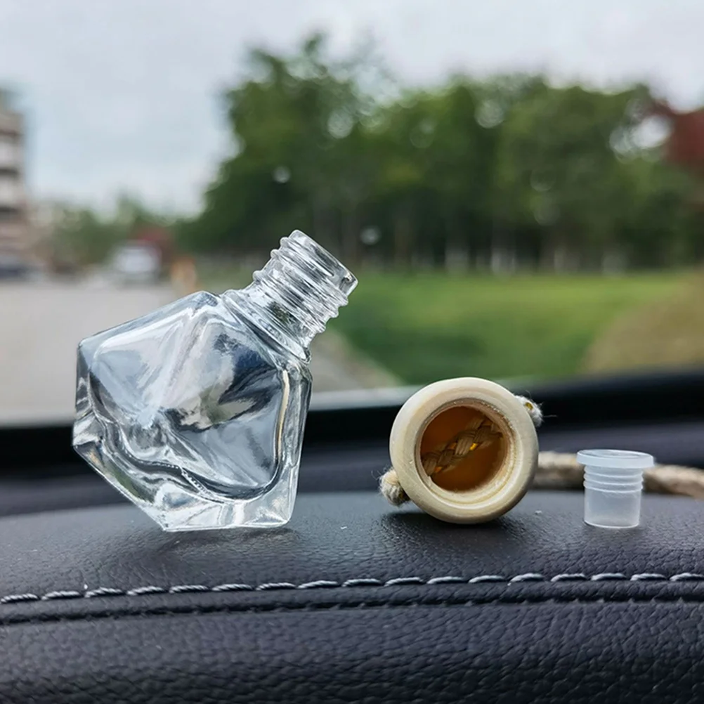 

Hanging Glass Fragrance Bottles Refillable Car Perfume Pendant Air Fresher Ornament Refillable Hanging Diffuser Bottles