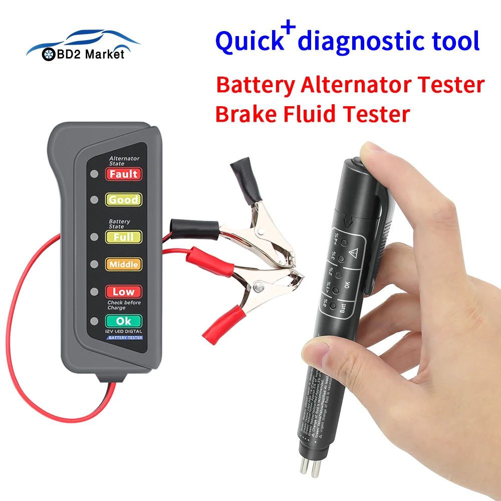 Universal Brake Fluid Tester Accurate Oil Quality Diagnostic Tool LED Display Liquid Testing Pen Car Motorcycle Brake Oil Tester