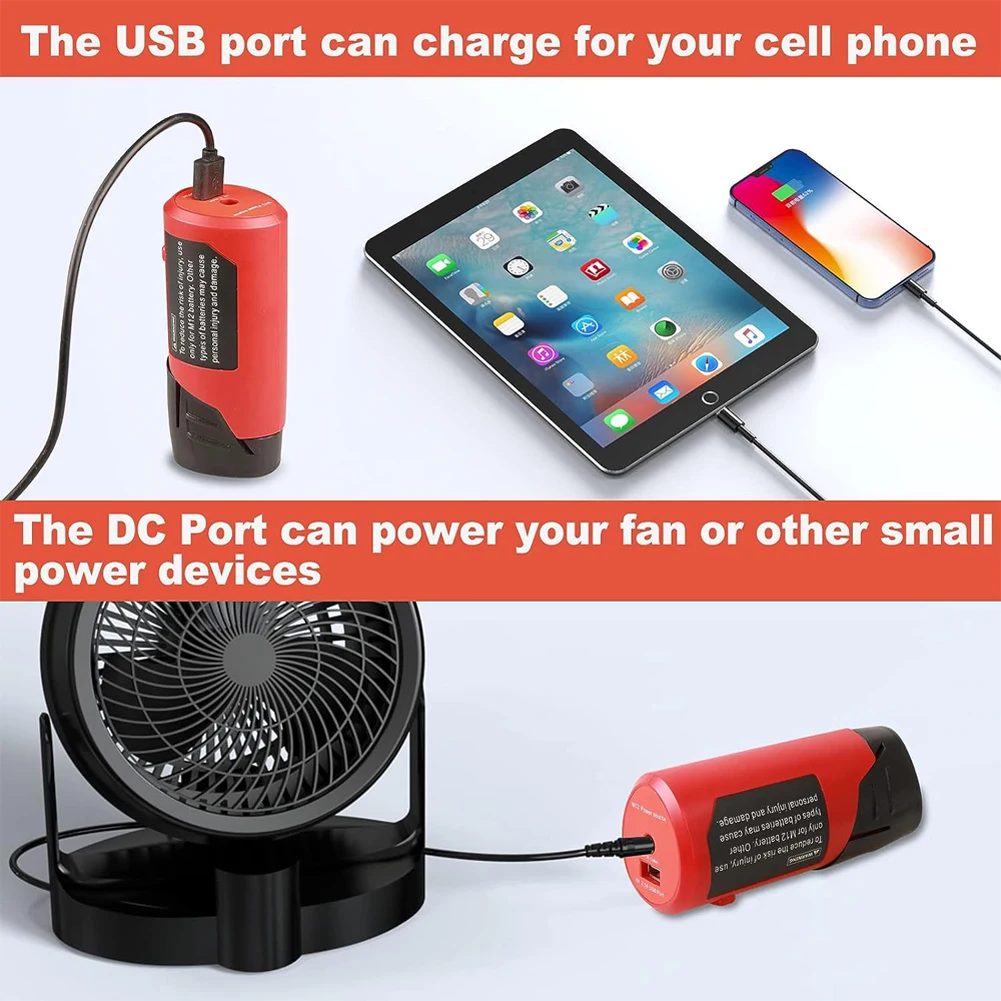 

Для литиевой батареи Milwaukee 12V USB адаптер источника питания портативный адаптер для зарядки источника питания адаптер для батареи