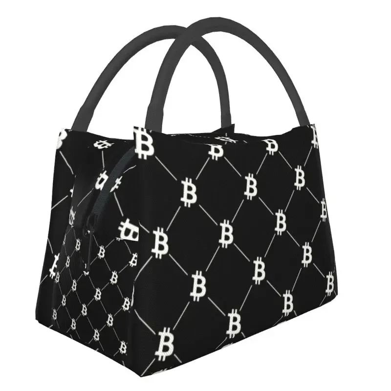 

Женская изолированная сумка для ланча с рисунком биткоина, водонепроницаемый кулер для BTC и криптовалюты, Термальный Бенто-бокс, пляжный походный дорожный