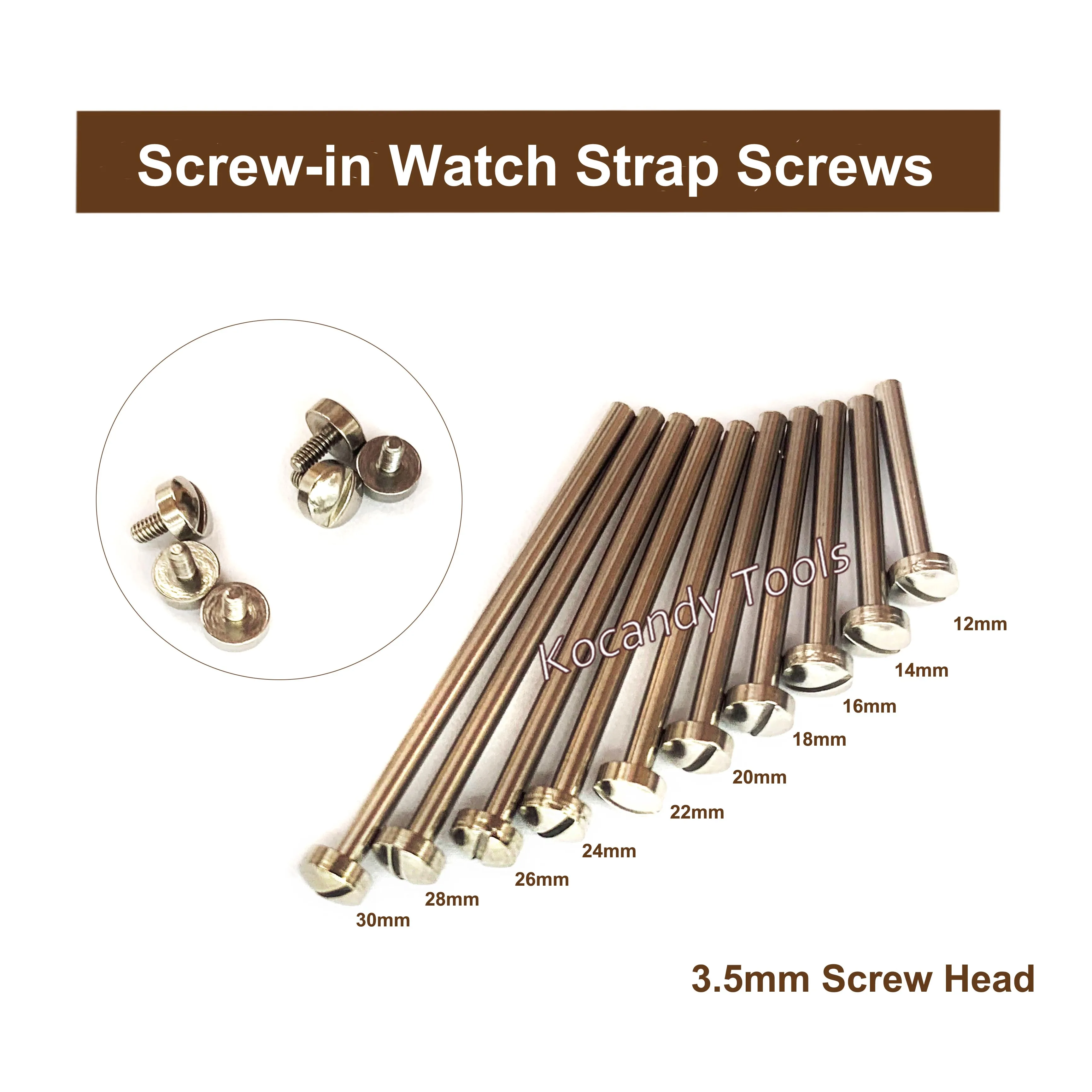 Screw-in Watch Strap Link Tube Rod Lug Stem Watch Screw for Watchmaker Repair Tool Kits