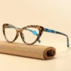 Cat Eye Printed Anti Blue Light Presbyopia Glasses Trendy High Definition Elderly Reading Glasses Ultra Light Unisex Glasses 2