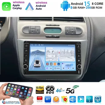 Autoradio Android 15 con Carplay Wireless per Seat Altea XL Toledo 2004-2015, GPS Multimediale, 4G WIFI DSP