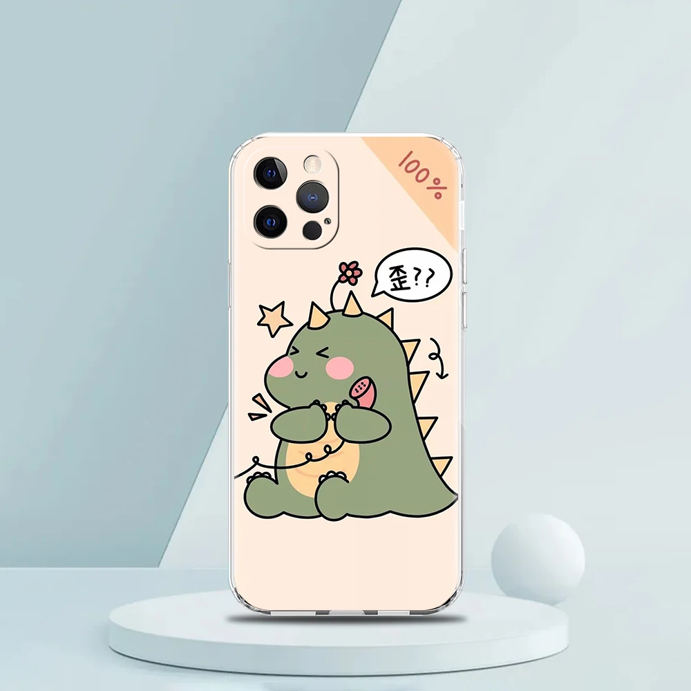 Cartoon Paar kleine Dinosaurier Handy hülle für iPhone 16 15 14 13 12 Pro Max Cover TPU für iPhone 11 Pro Max 7 8 plus xs xr Shell – Detail 5