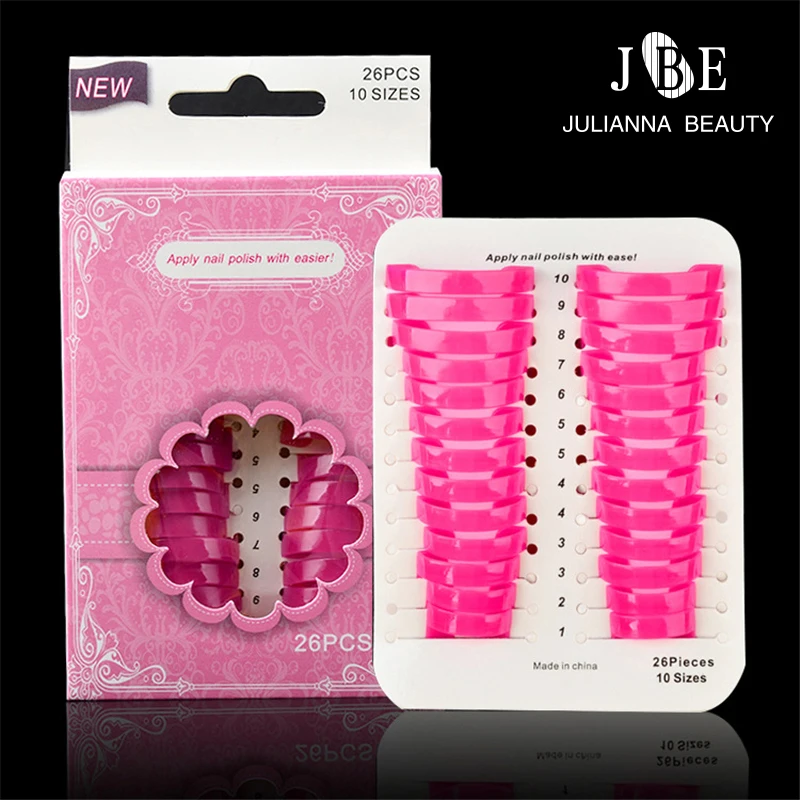 26 Pz/Scatola Riutilizzabili Stampi Per Stencil Per Smalto Per Unghie Copertura Per Pittura Per Unghie Scudo Per Smalto Strumenti Per Manicure 10 Dime