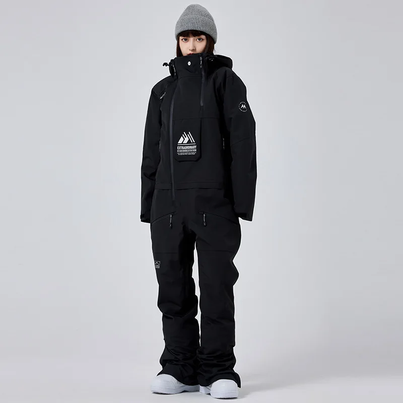 MUTUSNOW Men And Women's Warm One Piece Ski Suit Thickened Winter Waterproof Breathable Snowboard Jumpsuit Outdoor Snow Suit 4