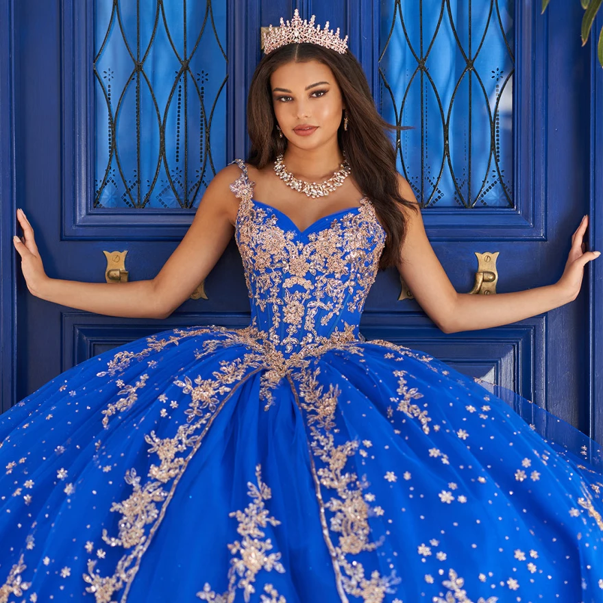 Lorencia Royal Blue Quinceanera Dresses 2023 Beaded Sequined Lace Appliques Sweet 16 Dress Ball Gown vestidos de 15 años YQD33