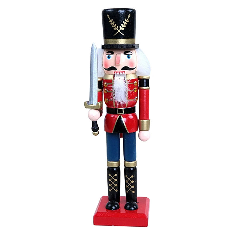 

25Cm Wooden Nutcracker Soldier Puppet Christmas Scene Decoration Walnut Doll Party Christmas Ornaments