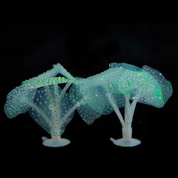Vibrant Anemone-Inspired Artificial Aquarium Plant Decor - 1PC (Green)