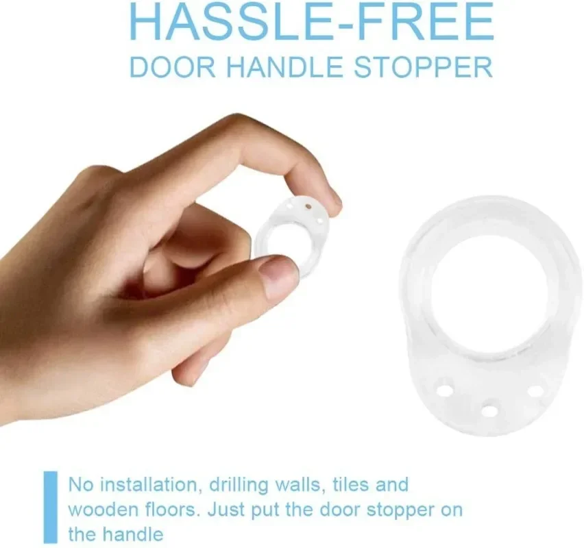 Transparent Doorstop Door Handle Wall Protection Door Handle Buffer Furniture Protection Pad Crash Pad Shockproof Ring Stopper