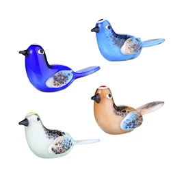 Arte de pássaros coloridos de vidro artesanal, decoração de mesa de ornamento de natal, decoração de casa, favores de mesa, favores de festa