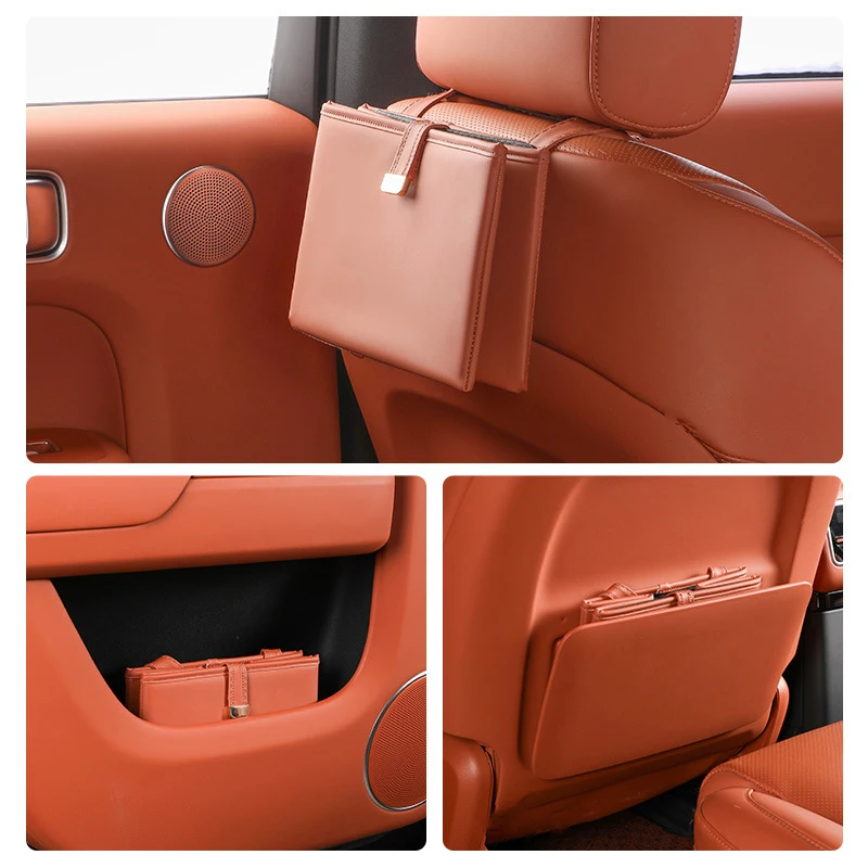 Trash can for car; multi-functional storage box for car interior; foldable storage box rear seat of car supplies