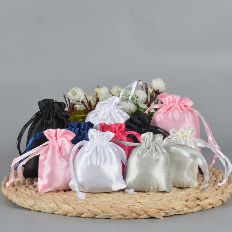 Gift Bags Organza Gift Bags 10pc Color Drawstring Storage Soft Satin Bag Silk Jewelry Packaging