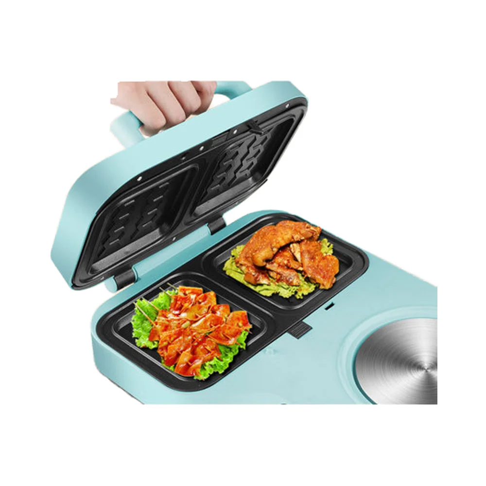 3-in-1 Multifunctional Breakfast Sandwich Maker Electric Toaster Oven for Coffee Sandwiches Cake US for Household Outdoor Use