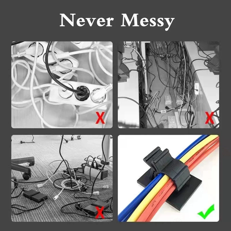 Adjustable Cable Organizer Clip Wire Winder Holder Earphone Mouse Cord Clip Protector USB Cable Management Clips Wire Manager