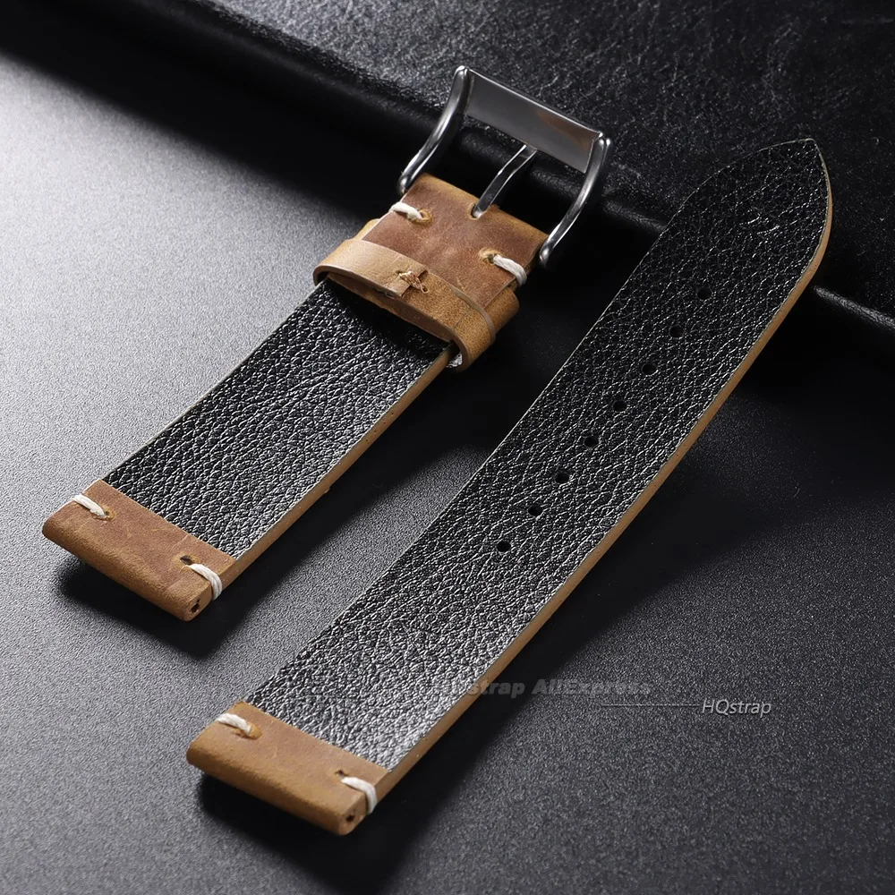 Premium Oil Wax Leather Watch Band - Classic Strap