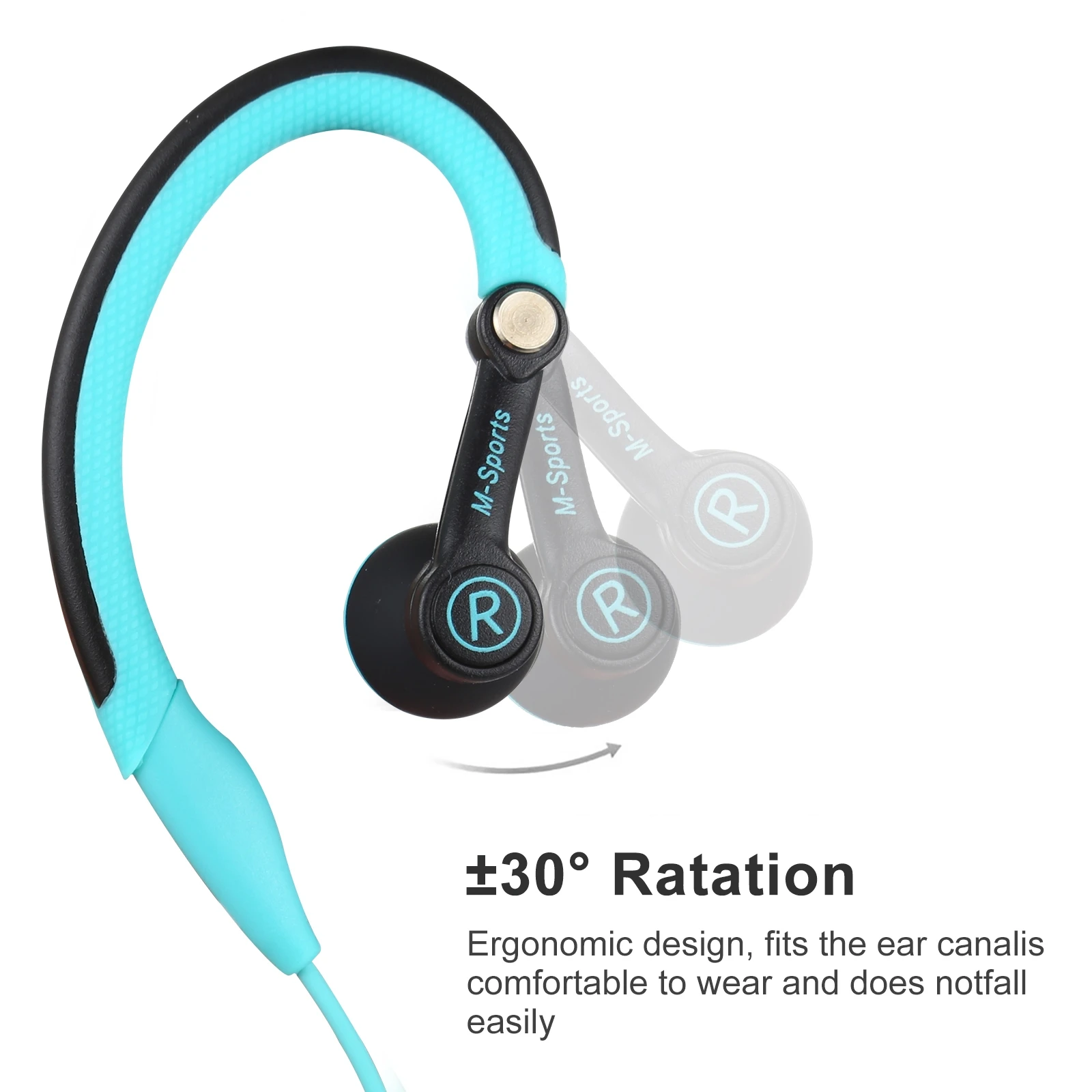 Mucro MB-232 Running In-Ear Sport Earbuds Earhook Wired Stereo Headphones for Jogging Gym