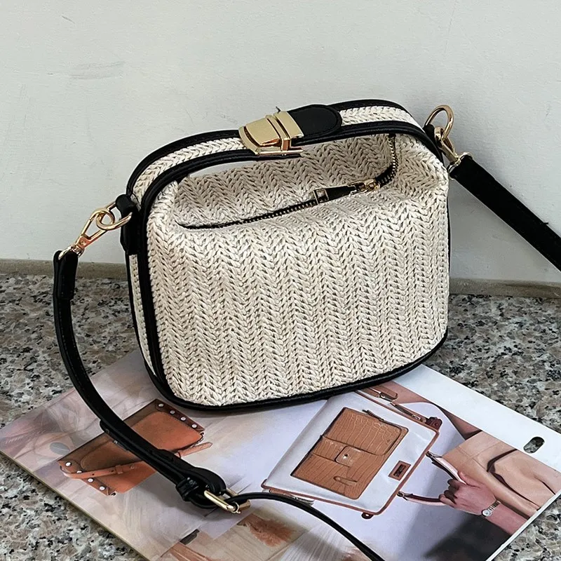 2023 New Straw Crossbody Bag For Women Bohemian Small Knitting